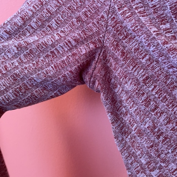 Maroon Long Sleeve Shein Crop Top - Picture 4 of 6